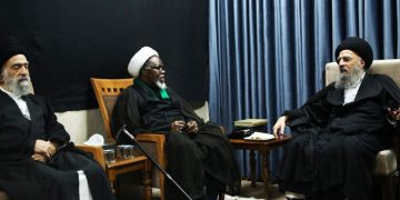 دیدار آیت‌الله‌العظمی مدرسی با رهبر دینی نیجریه شیخ زکزاکی